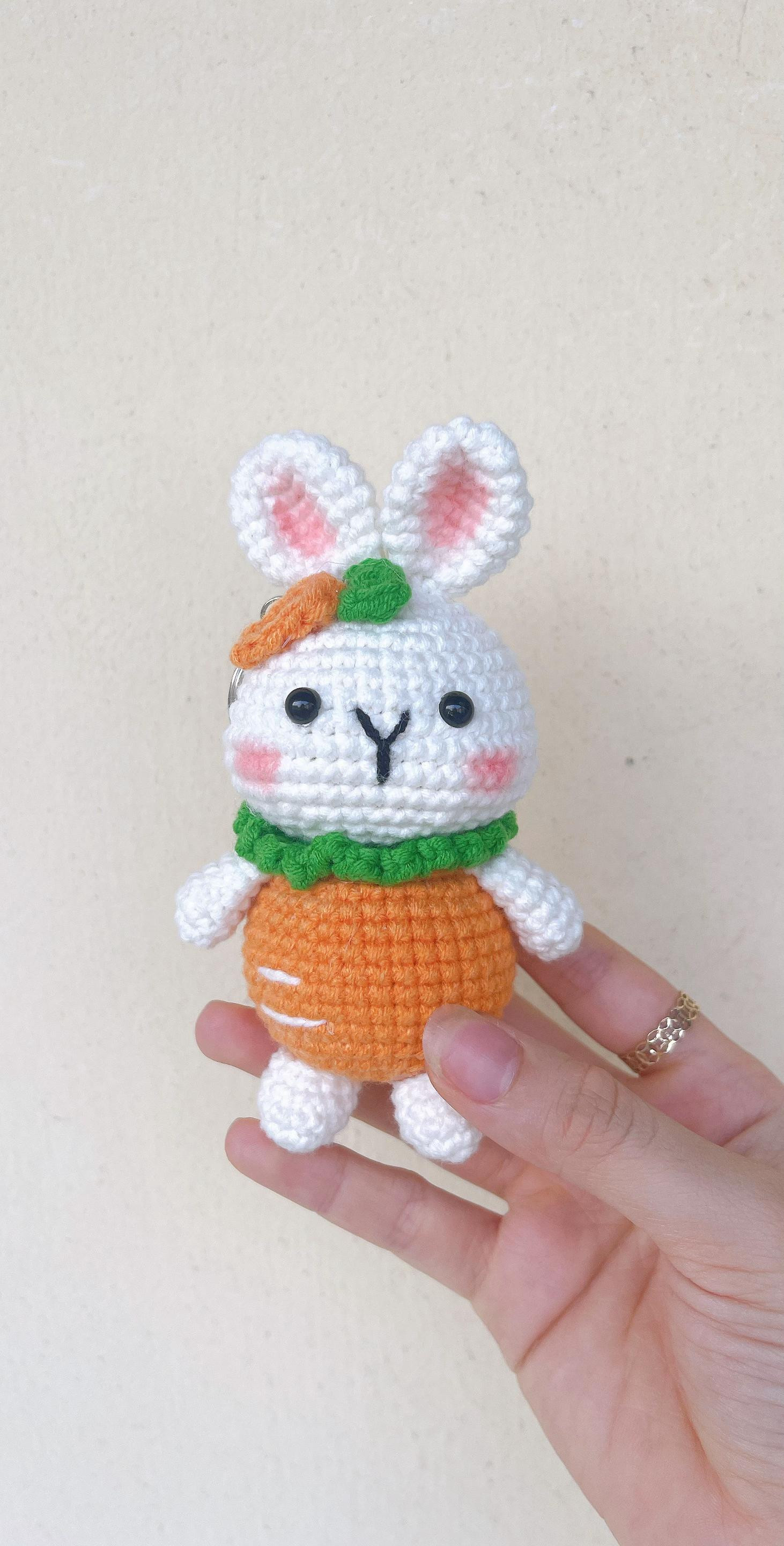 Chart hướng dẫn móc len thỏ cà rốt dễ thương