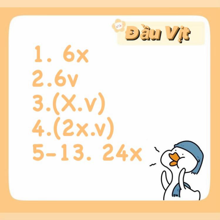 Chart hướng dẫn móc len túi vịt con dễ thương