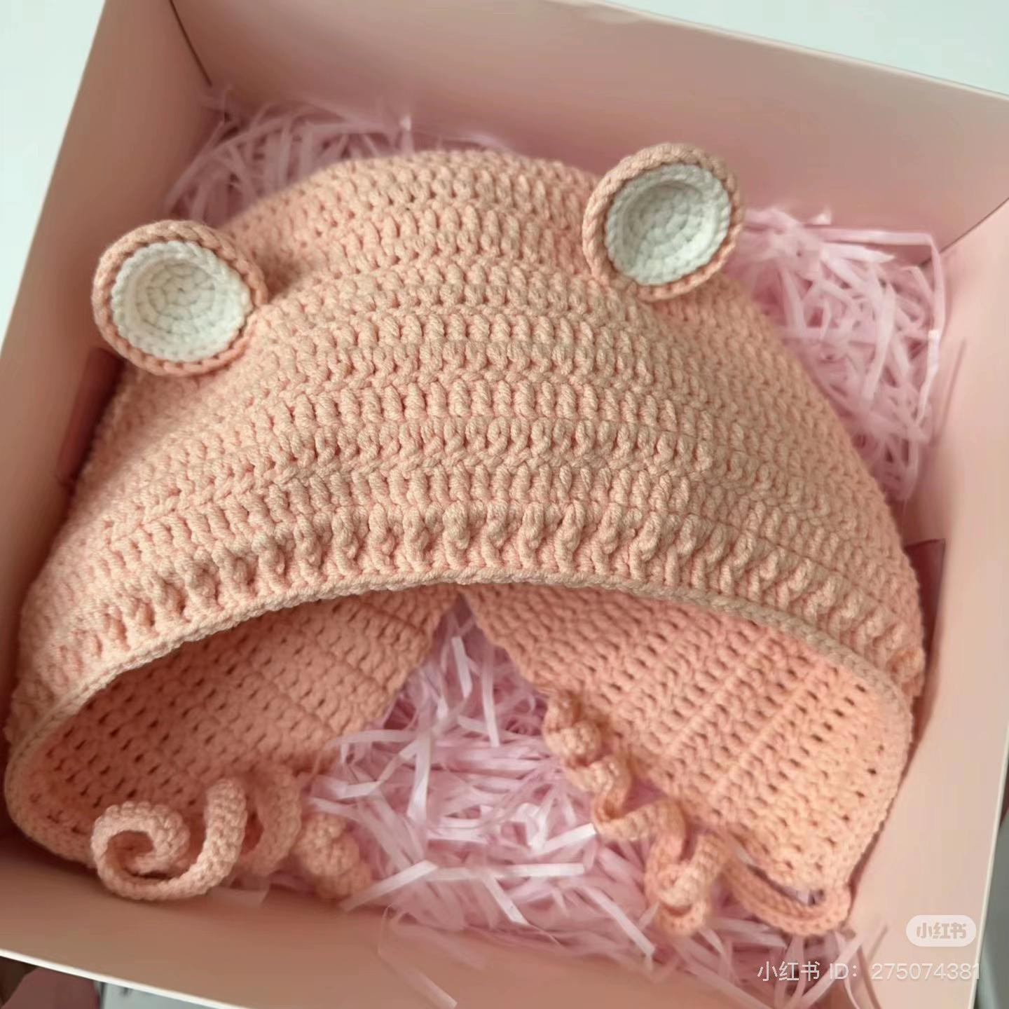 Chart hướng dẫn móc mũ em bé màu hồng dễ thương