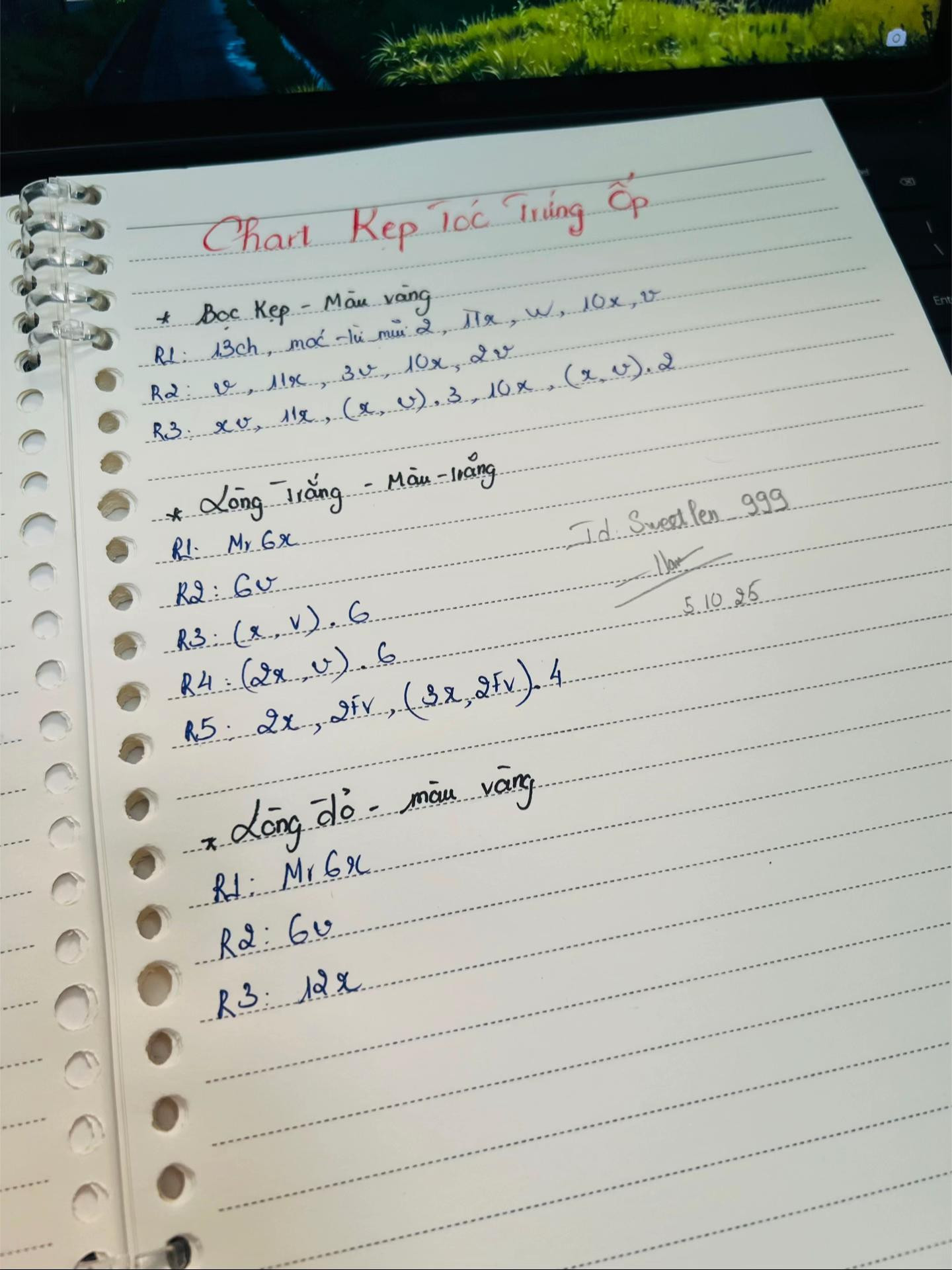 Chart Kẹp Tóc Trứng Ốp Lết Móc Len Màu Vàng Trắng