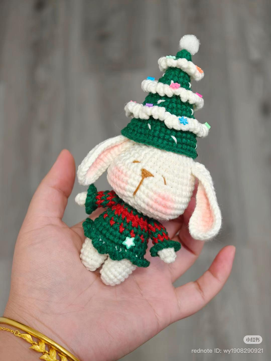 Chart miễn phí móc len Thỏ Noel và Thỏ Cây thông dễ thương