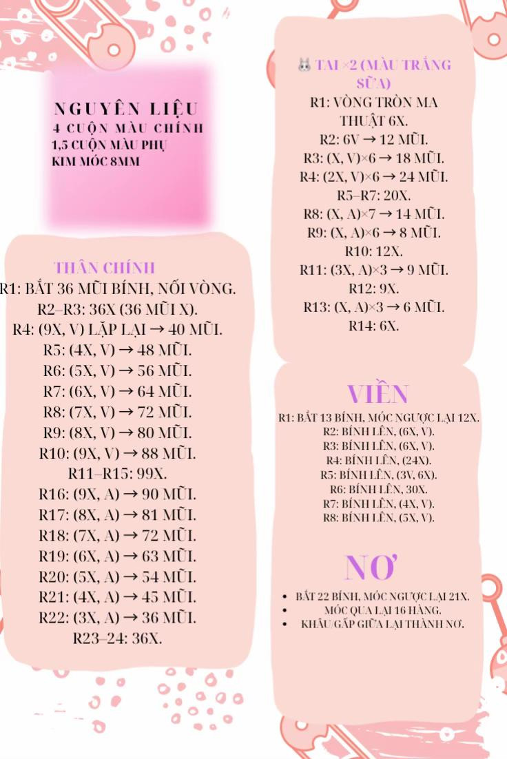Chart móc bánh donut len nhung đũa dễ thương