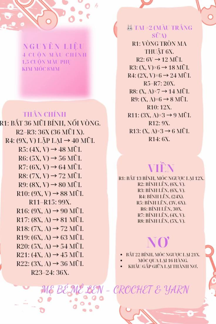 Chart móc bánh donut len nhung đũa dễ thương