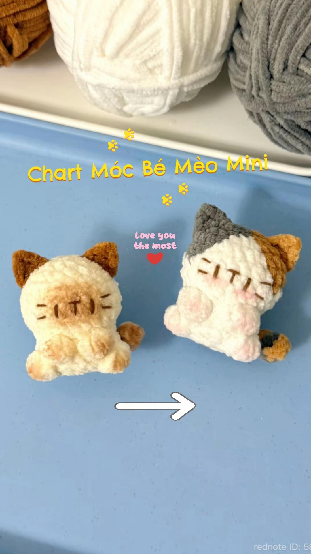 Chart Móc Bé Mèo Mini Dễ Thương, Hướng Dẫn Chi Tiết