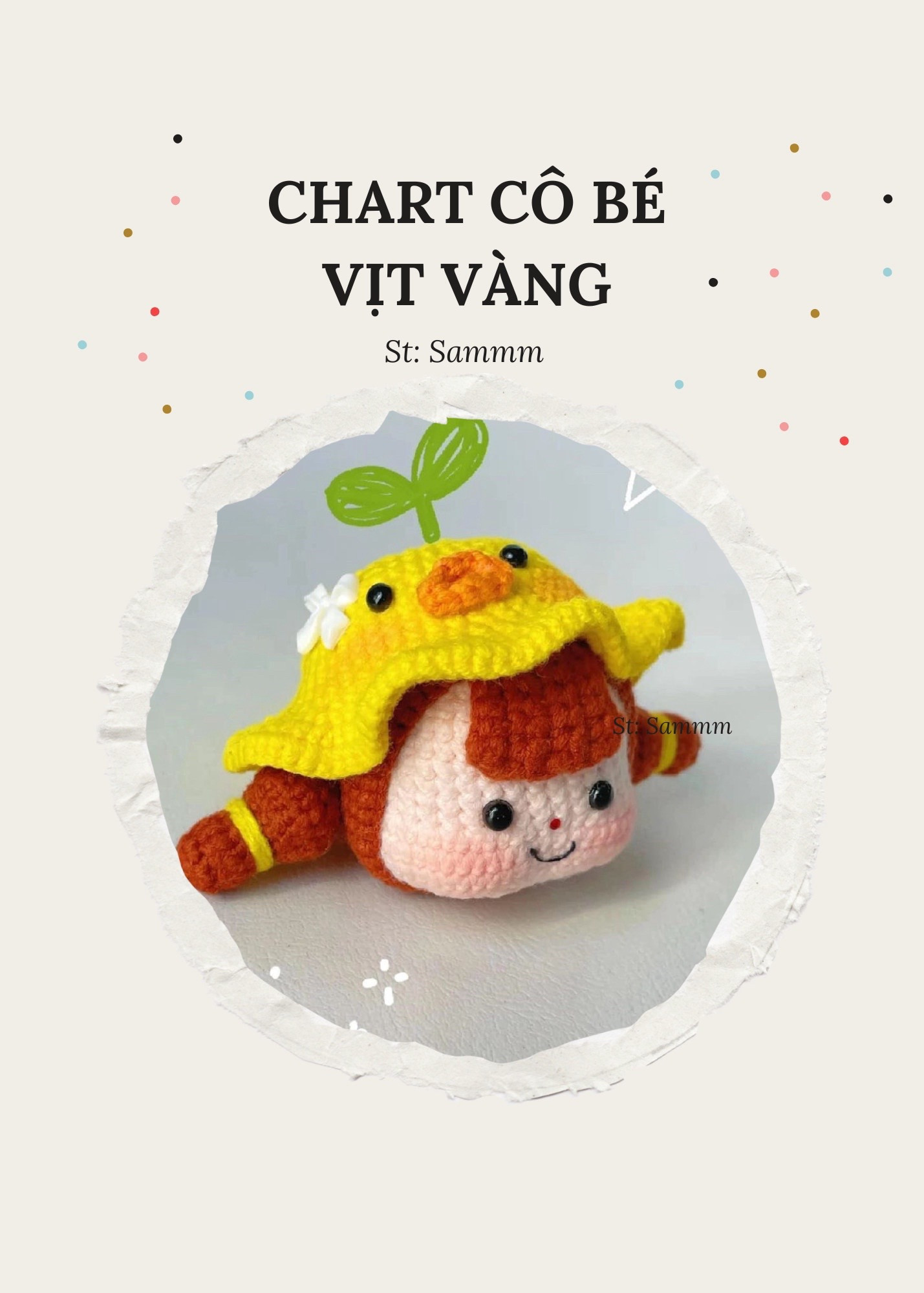 Chart móc búp bê cô bé đội mũ vịt vàng dễ thương