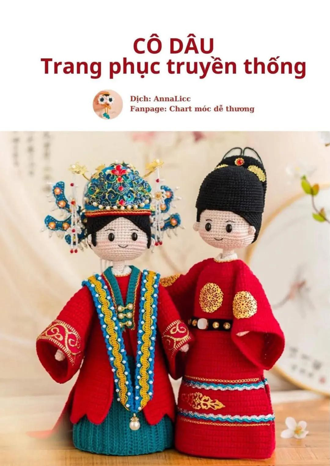 Chart móc búp bê Cô dâu trang phục truyền thống
