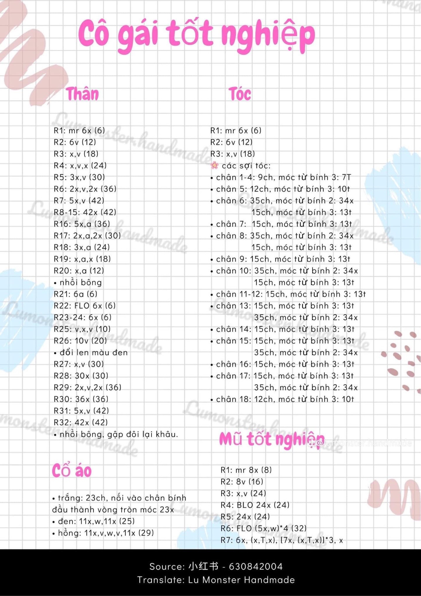 Chart móc búp bê cô gái tốt nghiệp đội mũ, đeo kính