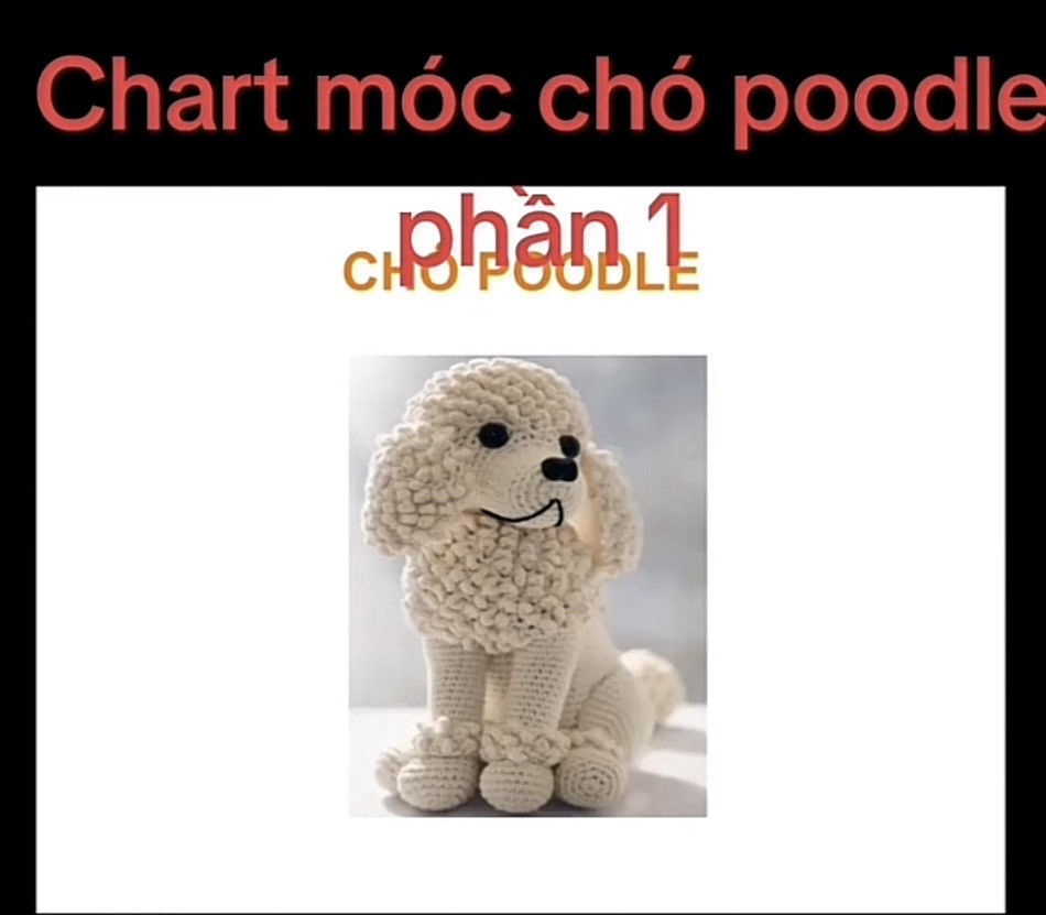 Chart móc chó poodle màu kem phần 1 - Hướng dẫn chi tiết từng hàng
