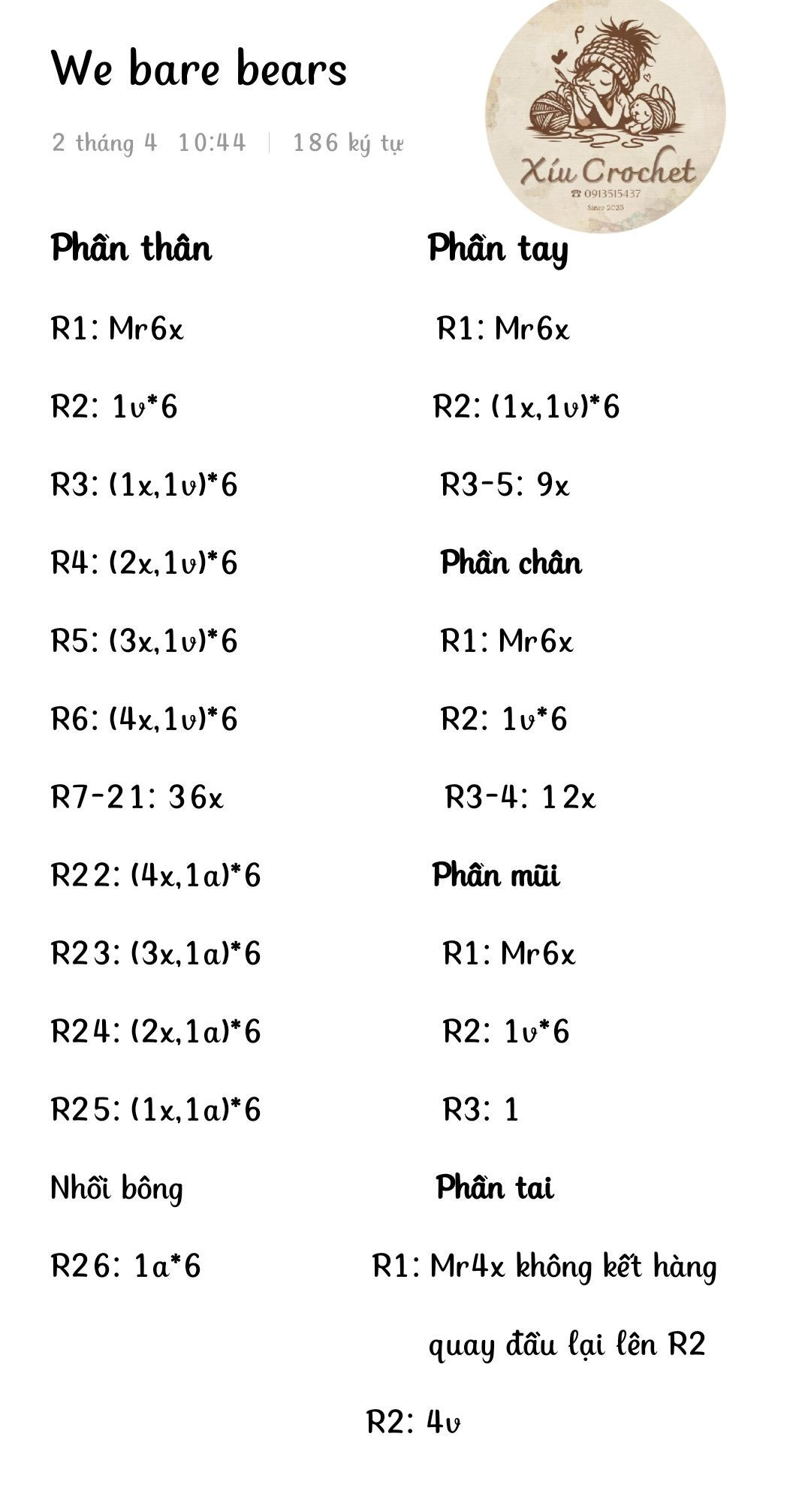 Chart móc gấu We Bare Bears - Gấu nâu Grizzly