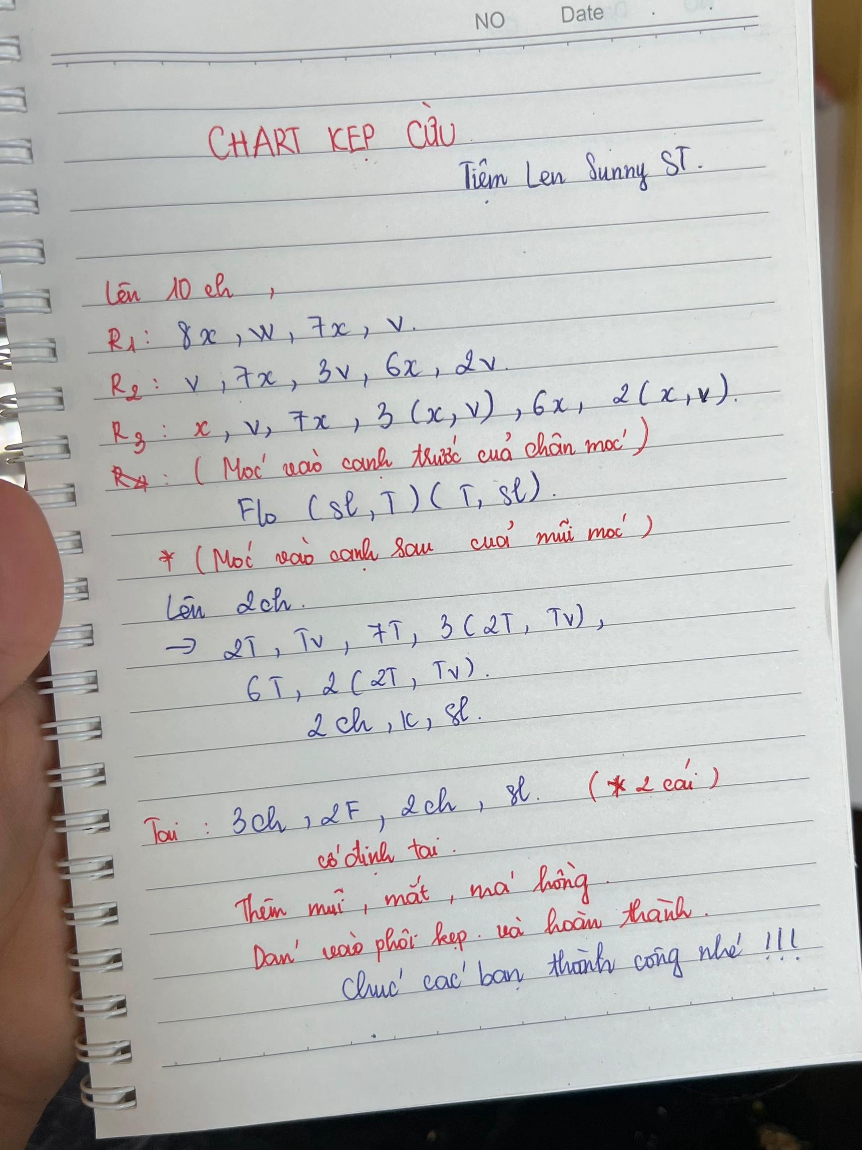 Chart móc kẹp cừu dễ thương màu hồng và xanh