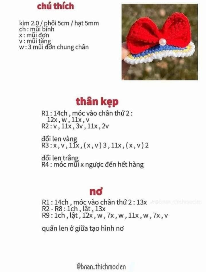 Chart móc kẹp tóc hình nơ và hoa hướng dương