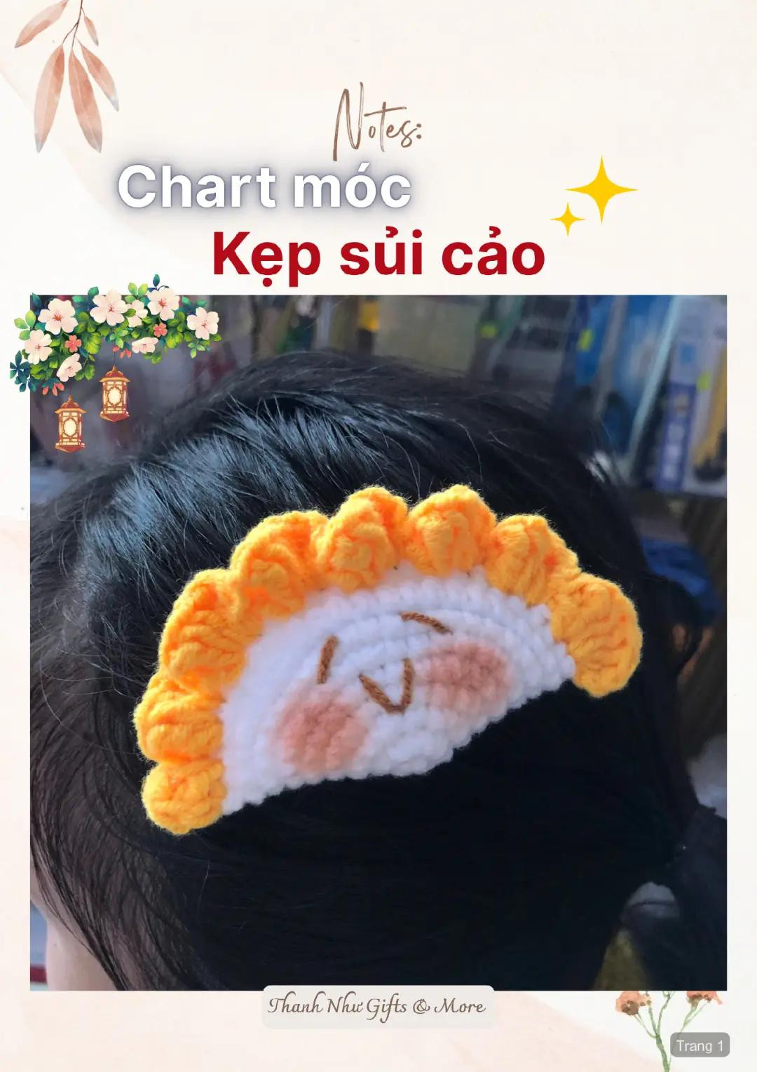 Chart móc kẹp tóc hình sủi cảo dễ thương