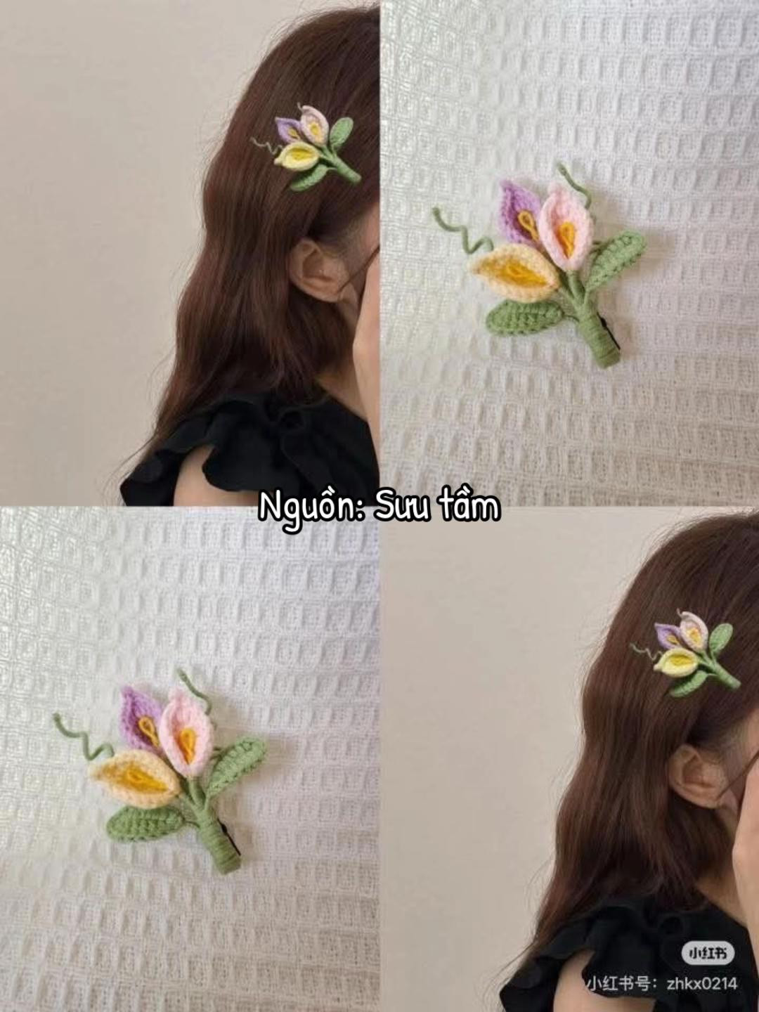 Chart móc kẹp tóc hoa hướng dương vàng nâu