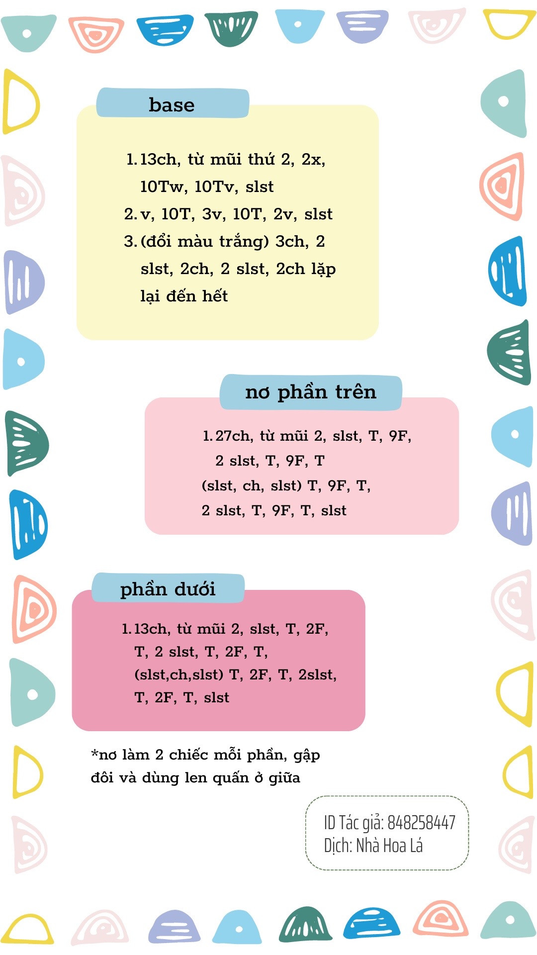 Chart móc kẹp tóc nơ màu vàng xanh pastel
