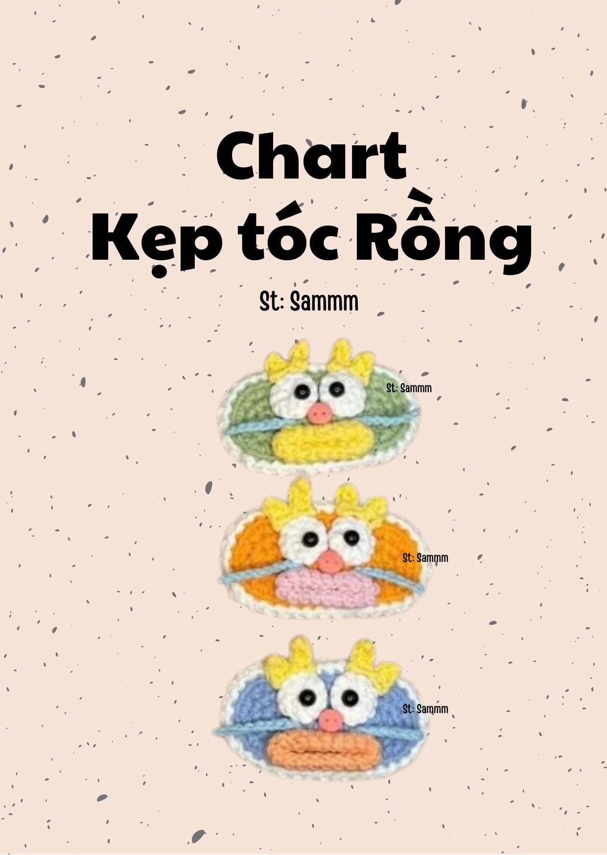 Chart móc kẹp tóc Rồng màu sắc dễ thương