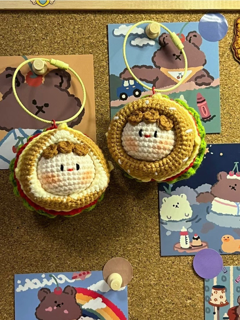 Chart móc khóa bánh sandwich dễ thương, hướng dẫn chi tiết từng hàng