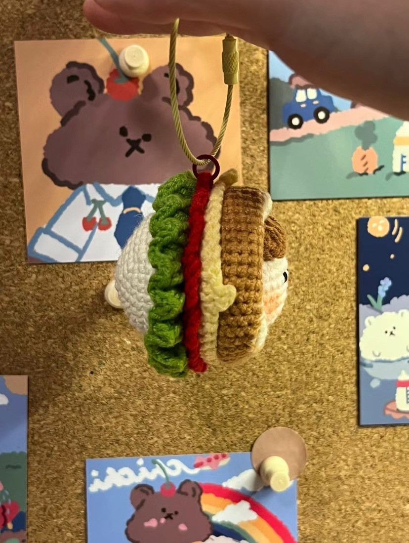 Chart móc khóa bánh sandwich dễ thương, hướng dẫn chi tiết từng hàng