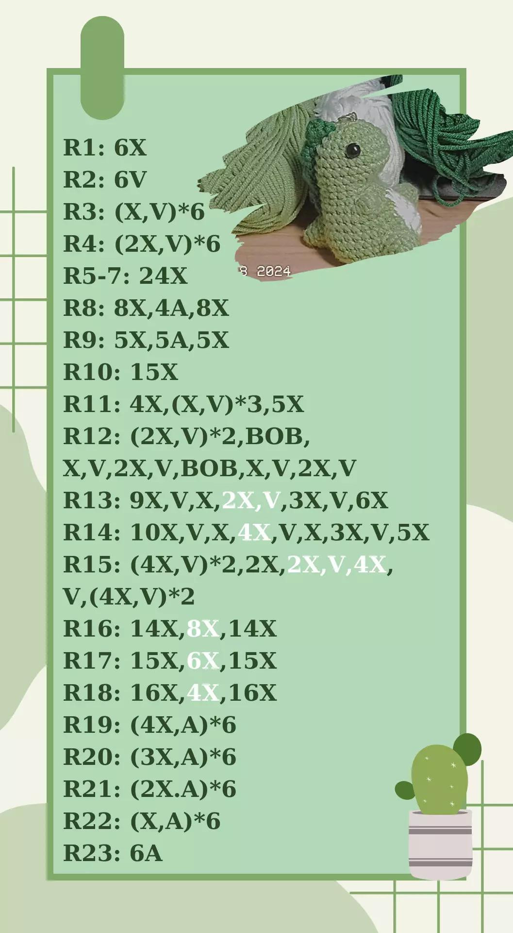 Chart Móc Khung Long Xanh Lá
