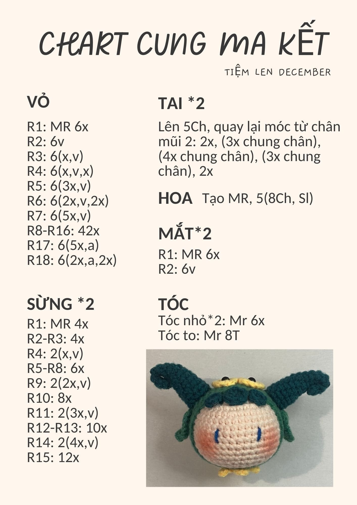 Chart móc len 12 cung hoàng đạo dễ thương