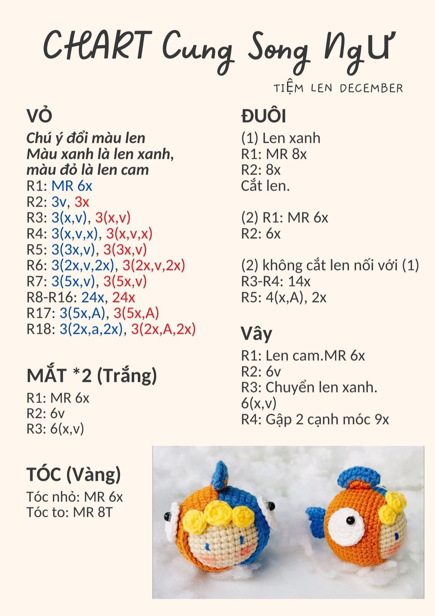Chart móc len 12 cung hoàng đạo dễ thương