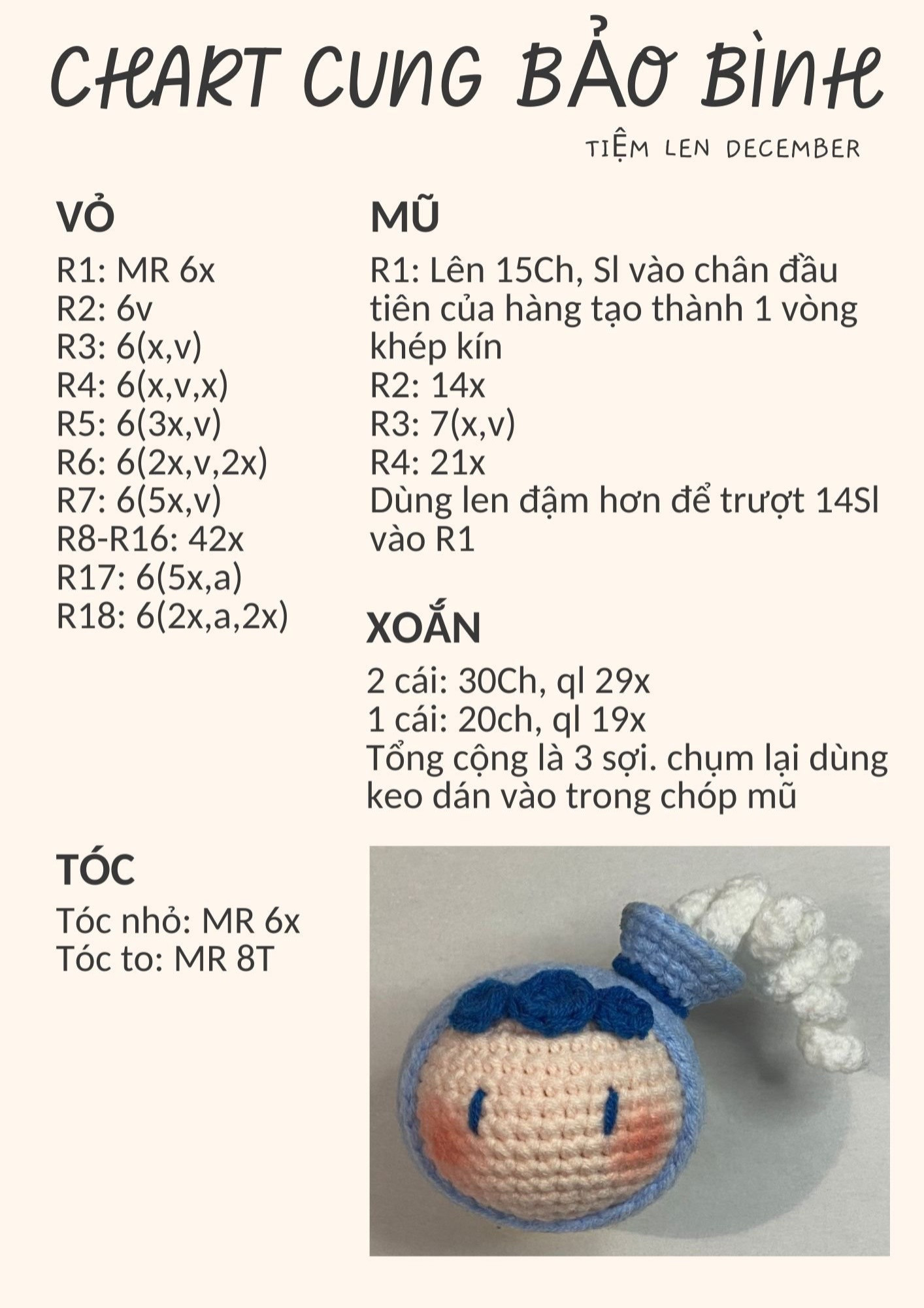 Chart móc len 12 cung hoàng đạo dễ thương