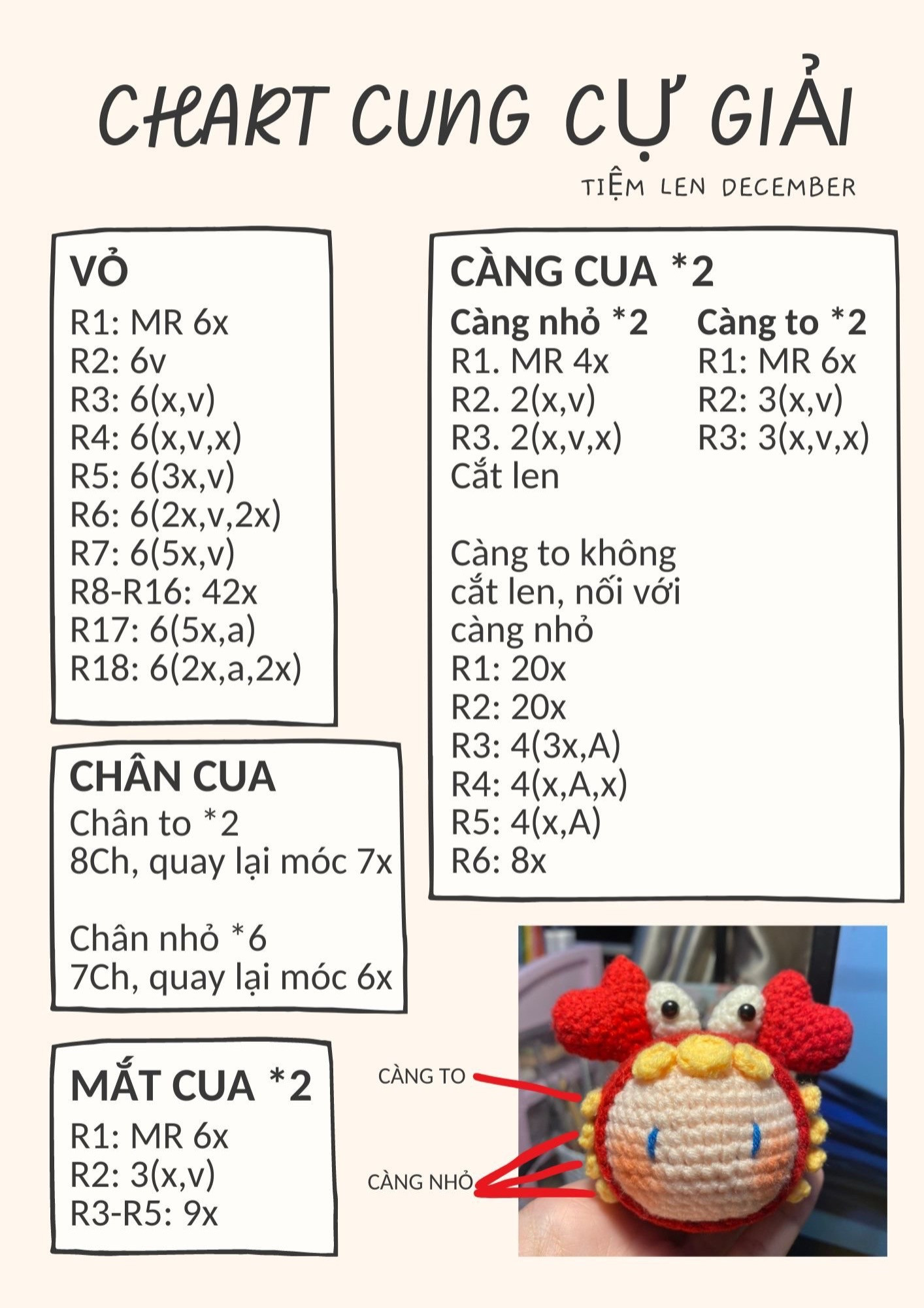 Chart móc len 12 cung hoàng đạo dễ thương