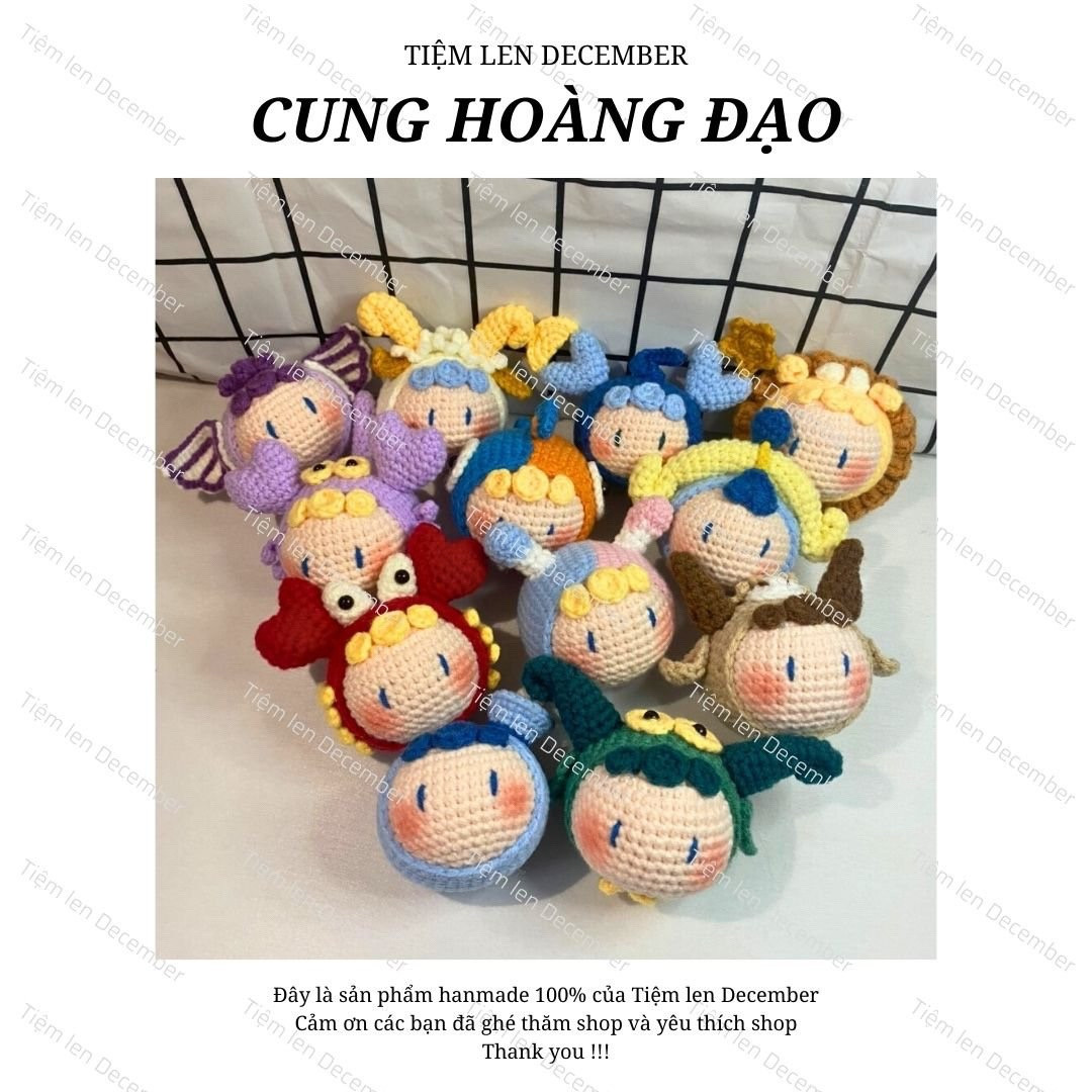 Chart móc len 12 cung hoàng đạo dễ thương