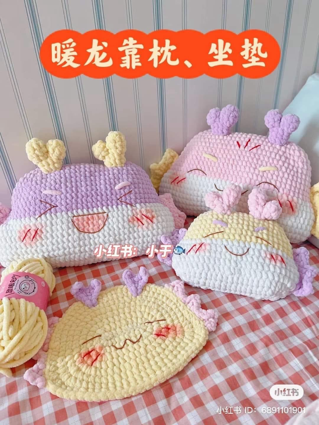 Chart móc len ấm áp: Gấu rồng pastel dễ thương