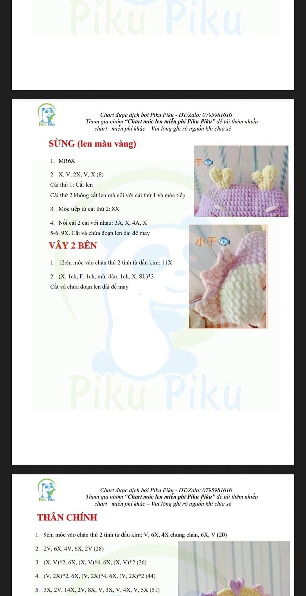 Chart móc len ấm áp: Gấu rồng pastel dễ thương