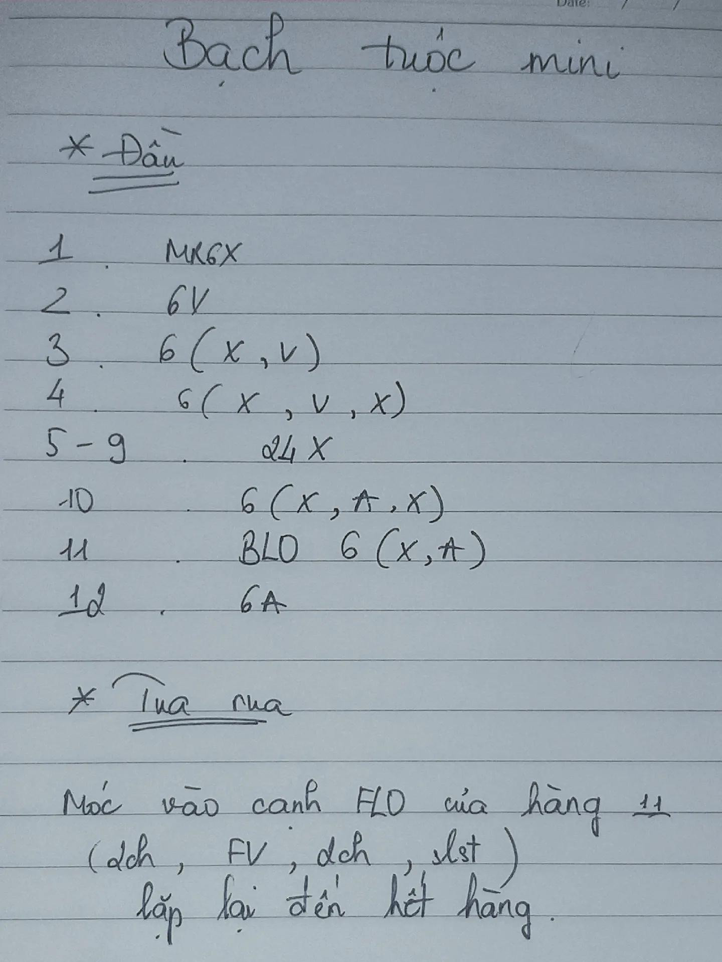 Chart móc len bạch tuộc mini dễ thương