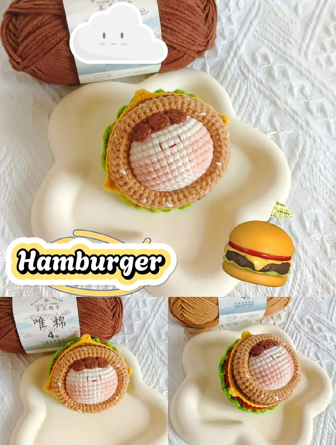 Chart Móc Len Bánh Bao Hamburger Chi Tiết Từng Hàng