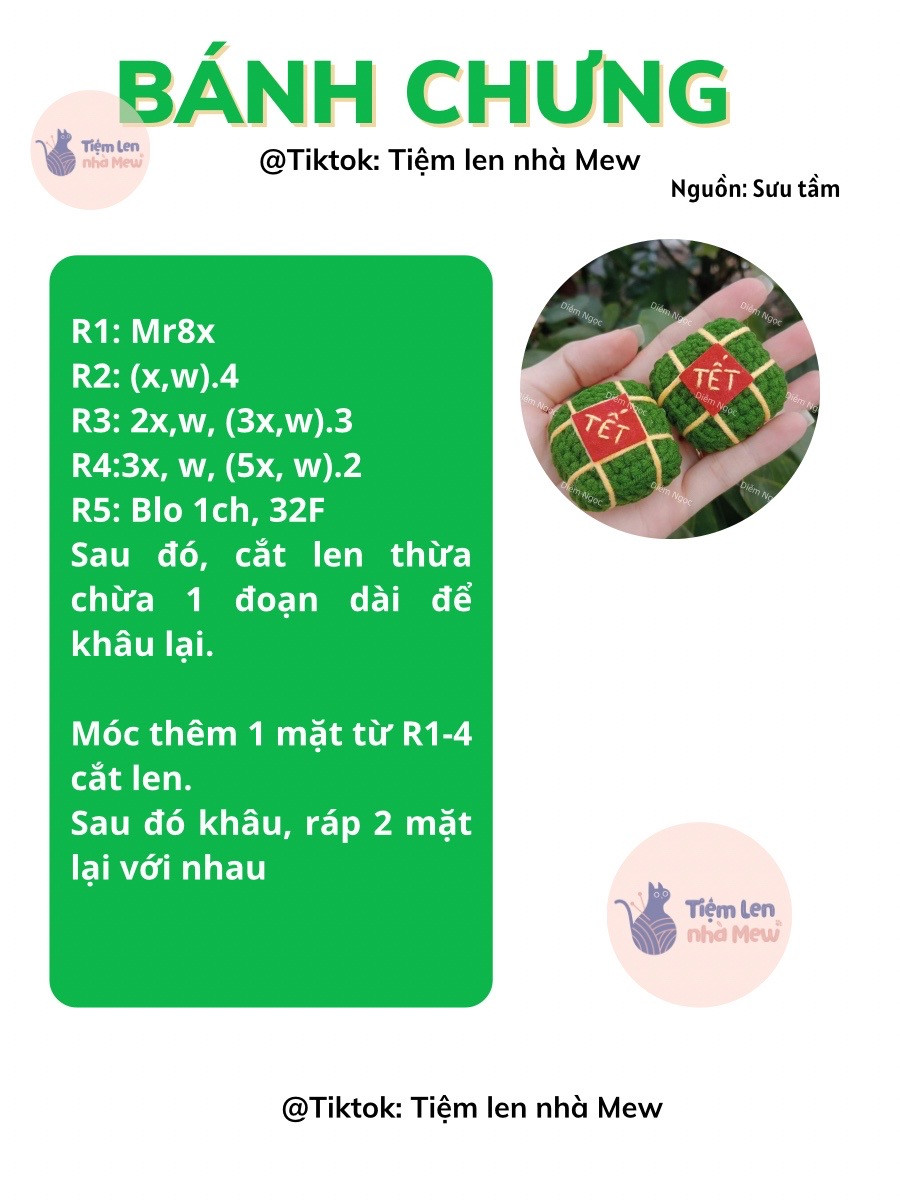 Chart móc len Bánh Chưng và Bánh Tét