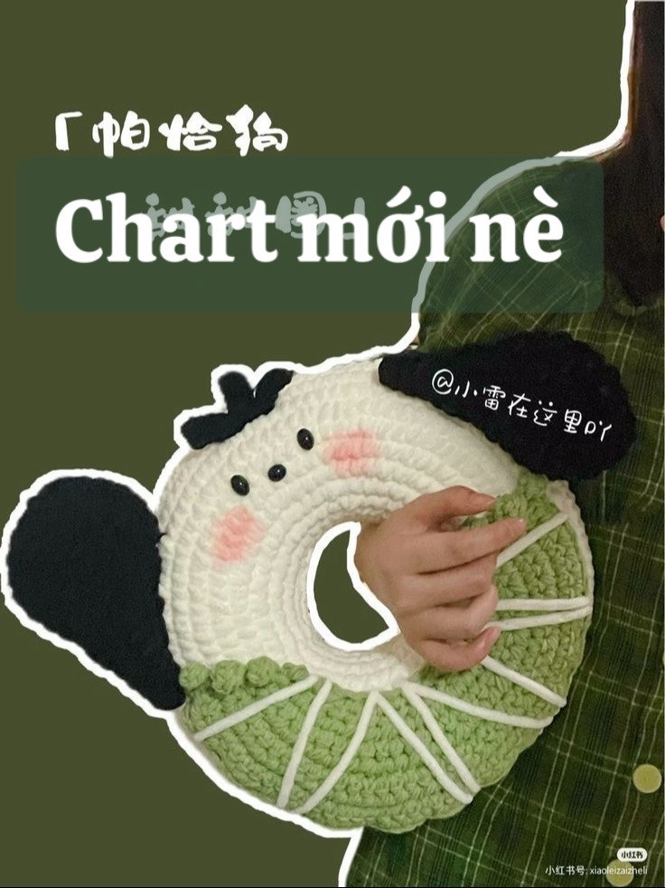 Chart móc len bánh donut gấu và chồn Pachacco dễ thương