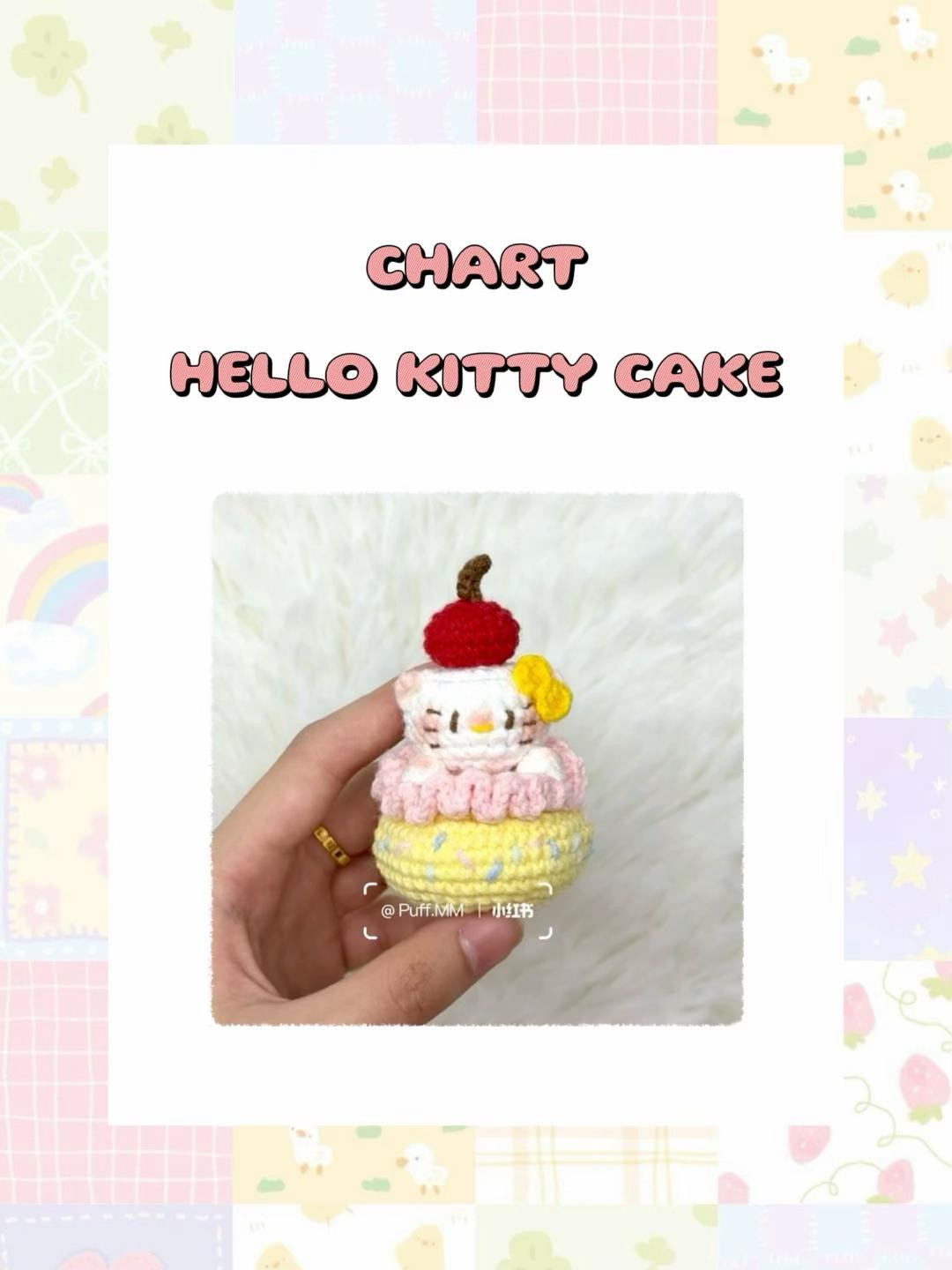 Chart Móc Len Bánh Kem Hello Kitty Dễ Thương