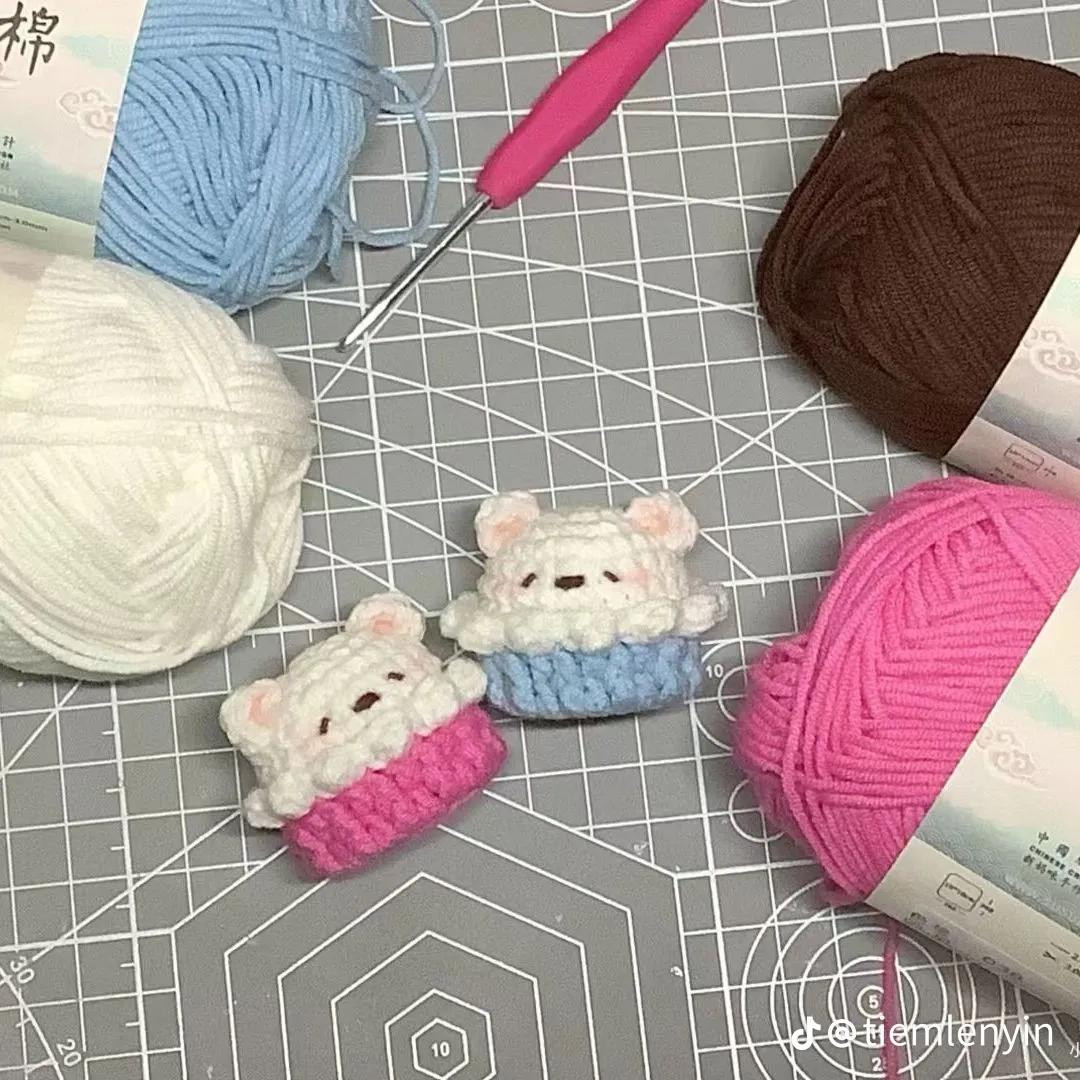 Chart móc len Bánh Kem Thú dễ thương: Mèo, Thỏ, Gấu
