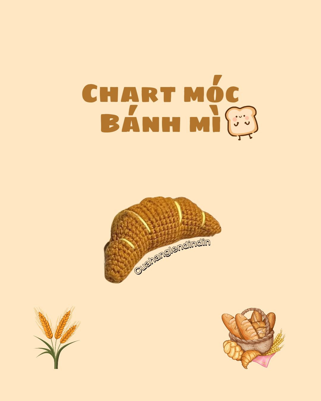 Chart móc len bánh mì baguette chi tiết từng hàng