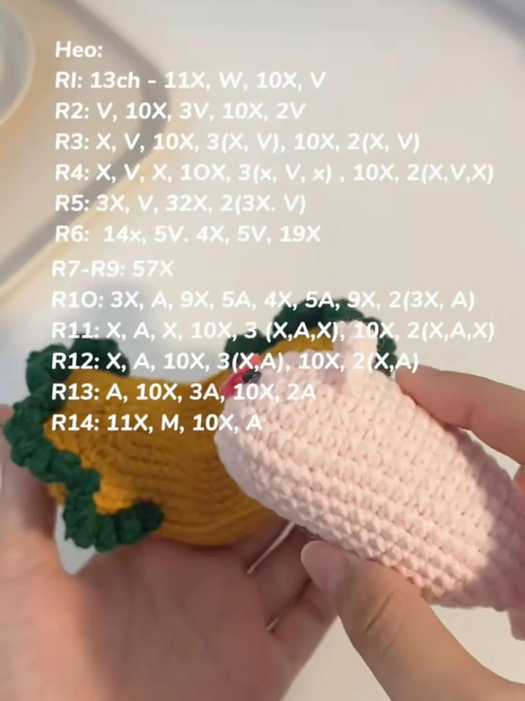 Chart móc len Bánh mì kẹp thịt heo siêu dễ thương