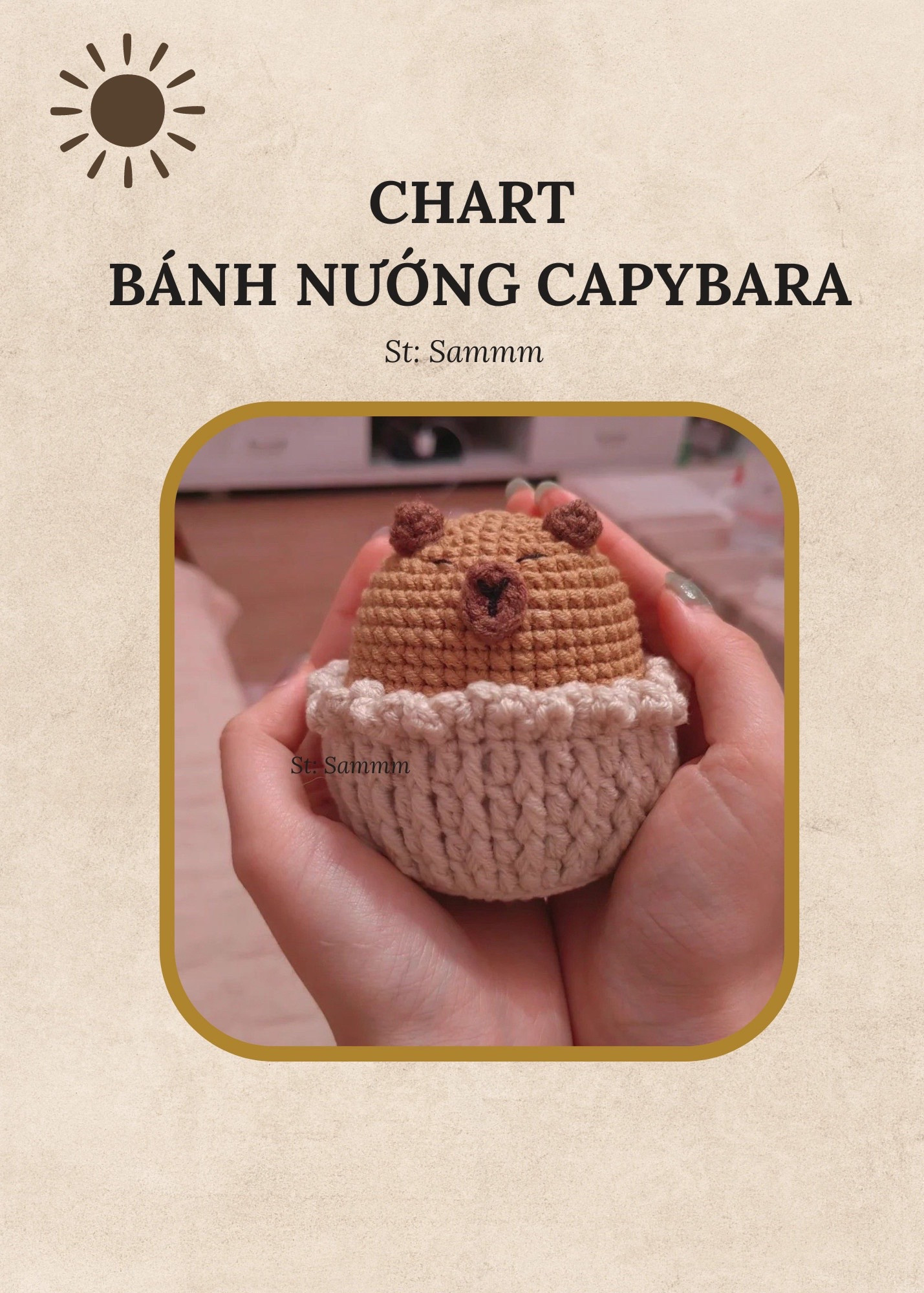 Chart Móc Len Bánh Nướng Capybara Dễ Thương