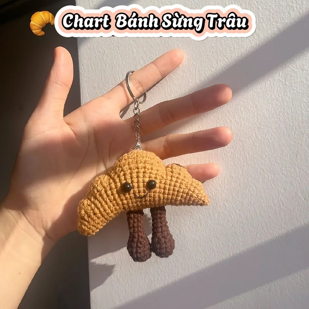 Chart Móc Len Bánh Sừng Trâu Amigurumi Dễ Thương