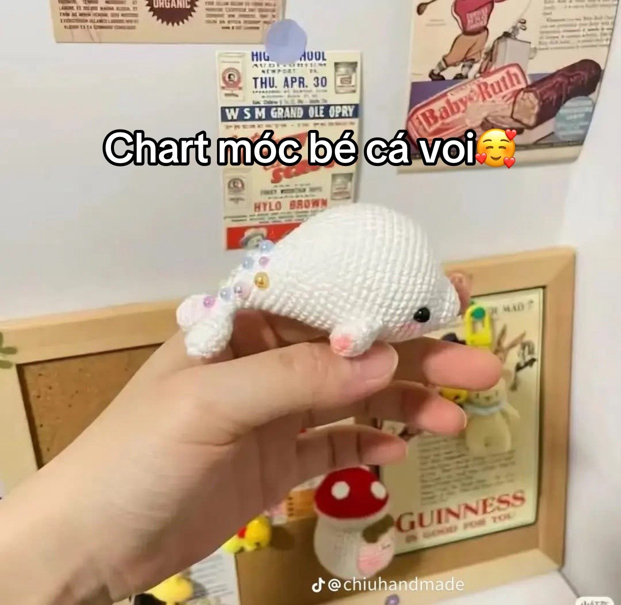 Chart móc len bé cá heo trắng dễ thương