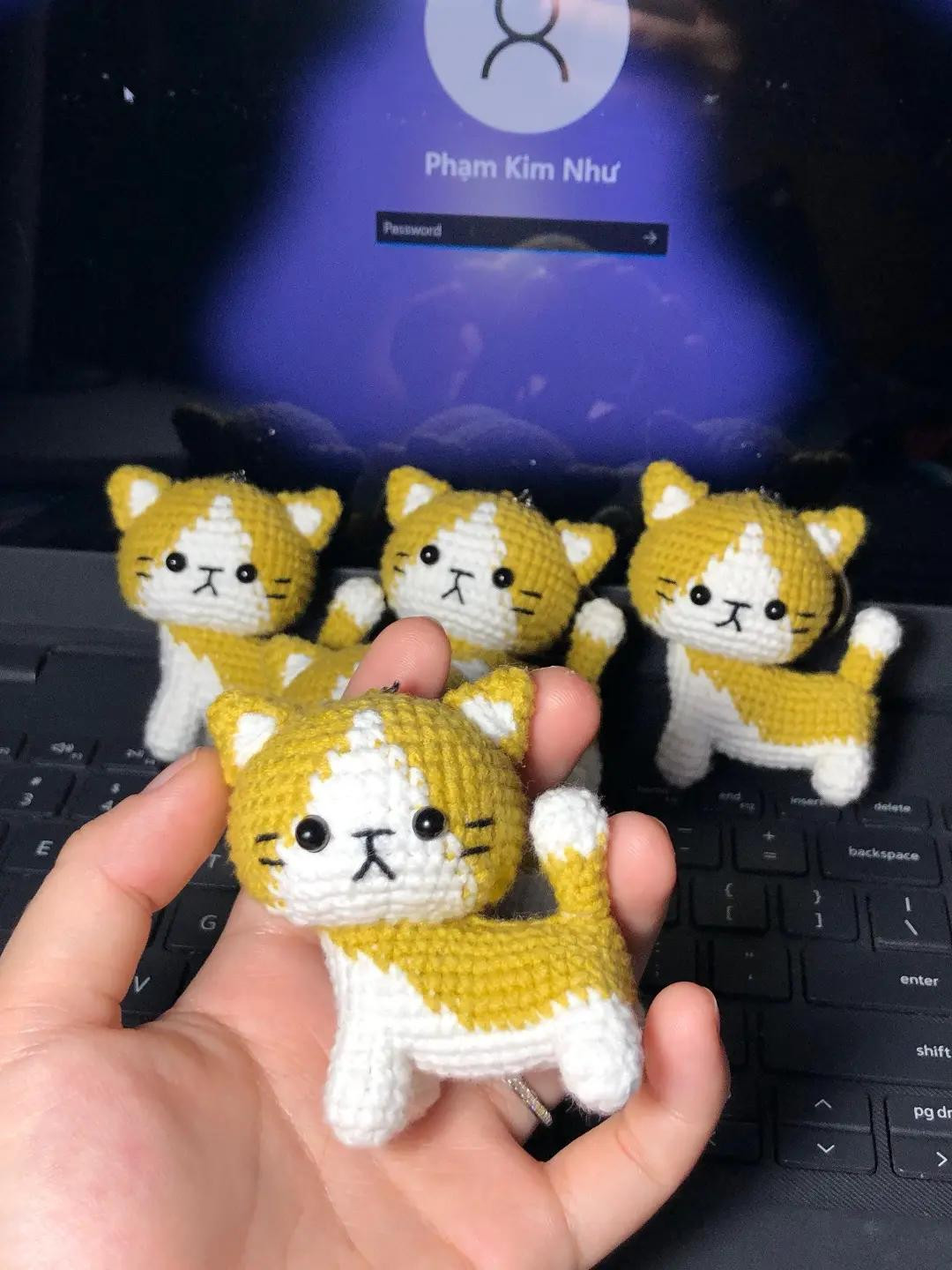 Chart móc len bé mèo cute và chart mèo trắng, hướng dẫn chi tiết từng hàng