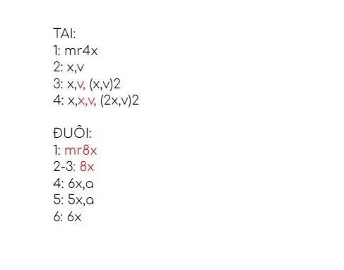 Chart móc len bé mèo cute và chart mèo trắng, hướng dẫn chi tiết từng hàng