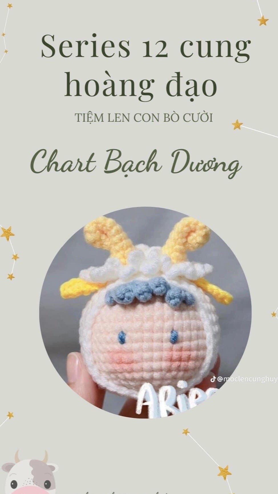 Chart móc len Búp bê Bạch Dương - Series 12 cung hoàng đạo