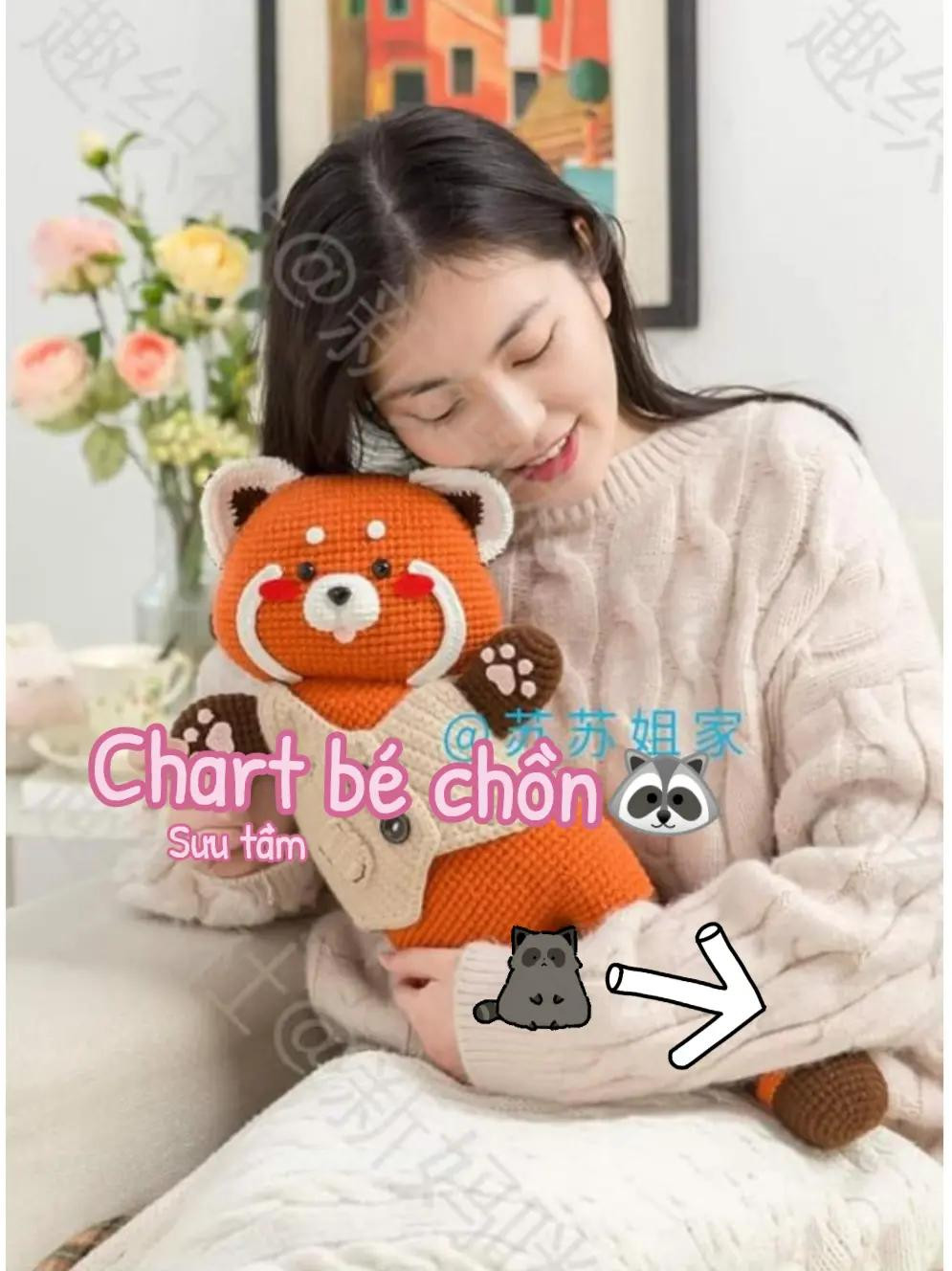 Chart móc len búp bê bé chồn Suu Tâm size to