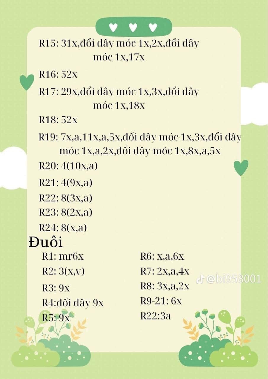 Chart móc len búp bê chú hề và mèo dễ thương nhiều màu sắc