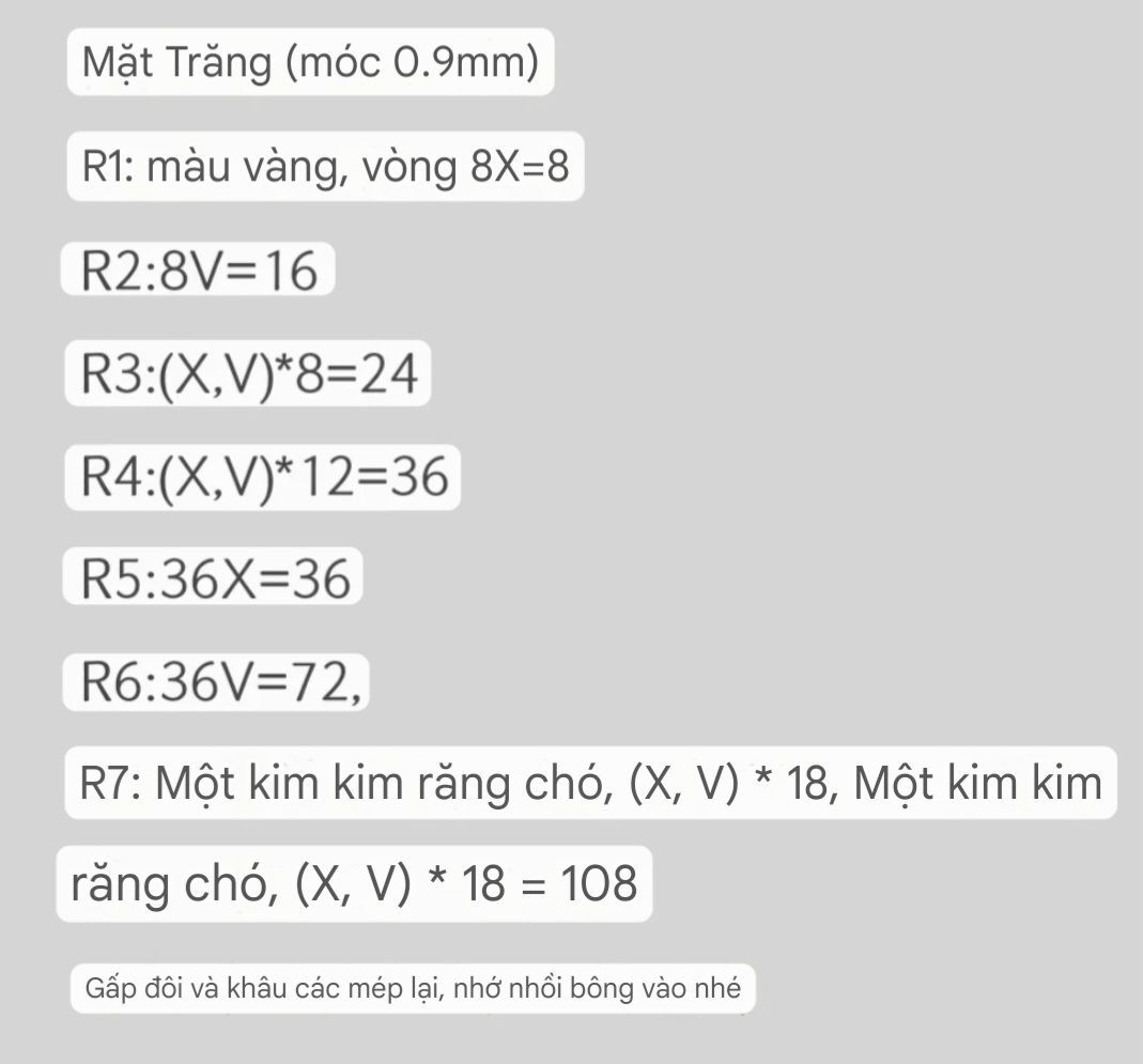 Chart Móc Len Búp bê Cô Gái Mặt Trăng