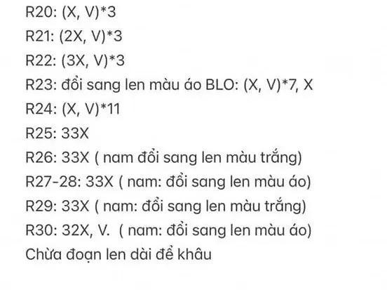 Chart móc len búp bê couple nam nữ dễ thương