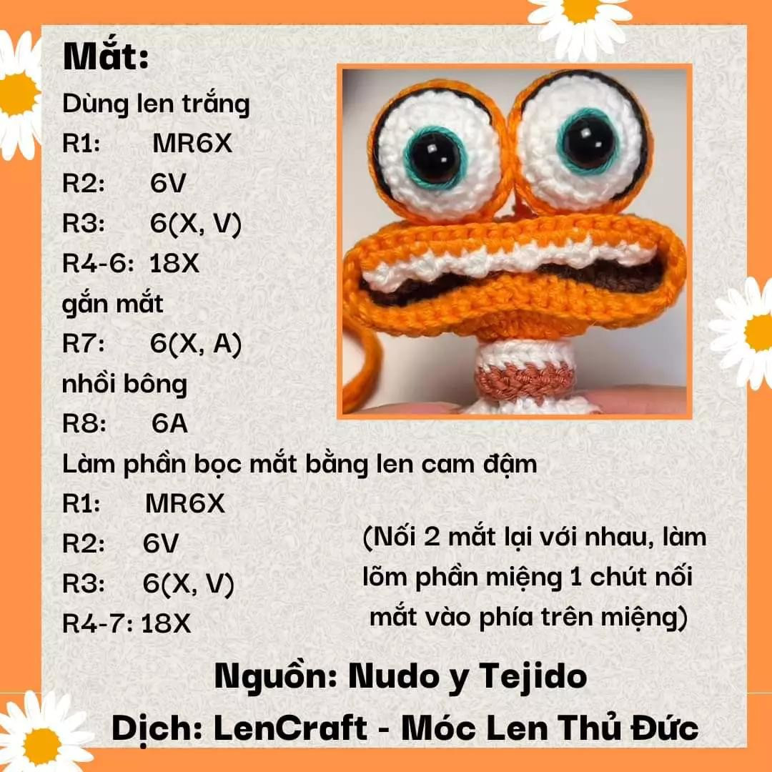 Chart Móc Len Búp bê Envy (Inside Out) - Hướng dẫn chi tiết từng phần
