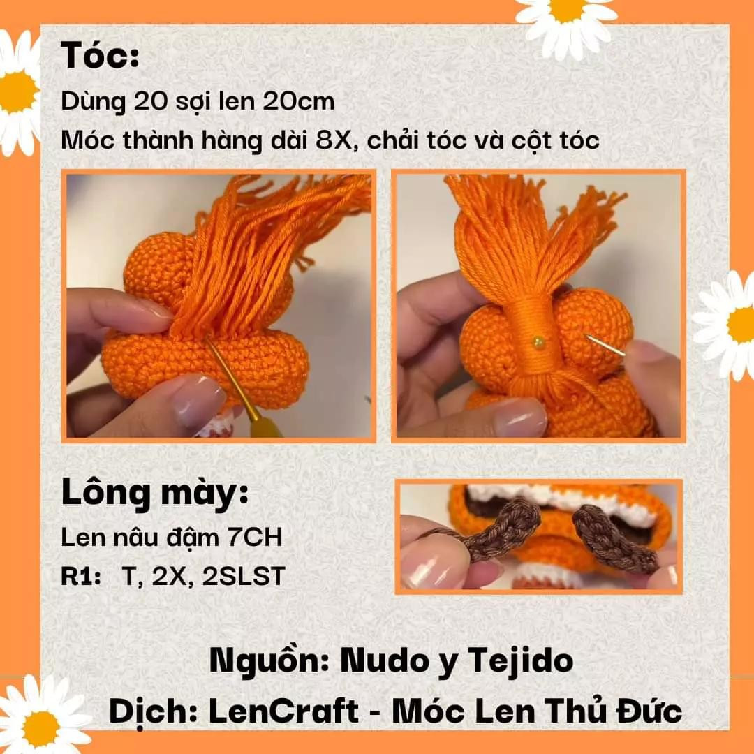 Chart Móc Len Búp bê Envy (Inside Out) - Hướng dẫn chi tiết từng phần