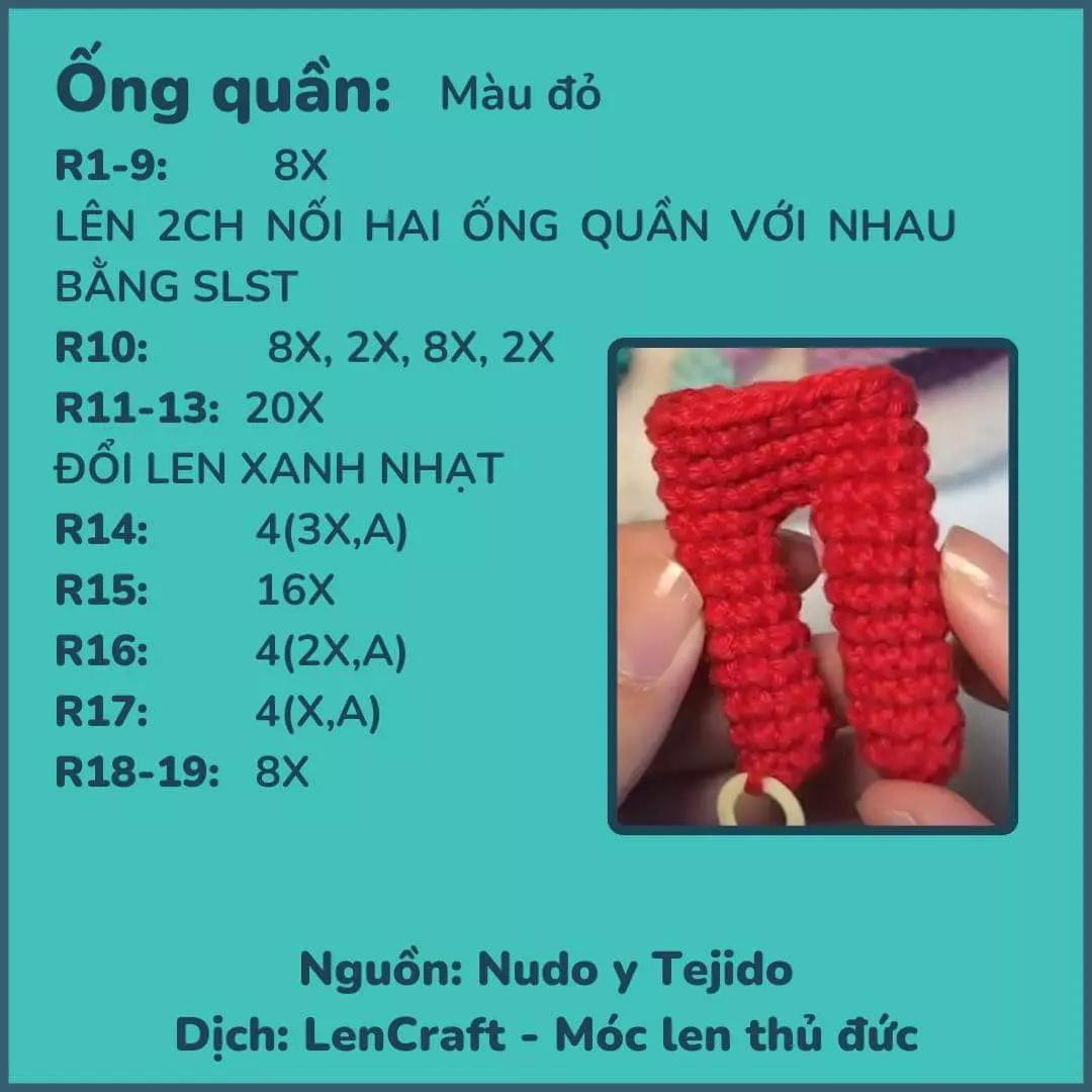 Chart Móc Len Búp bê Envy (Inside Out) - Hướng dẫn chi tiết từng phần